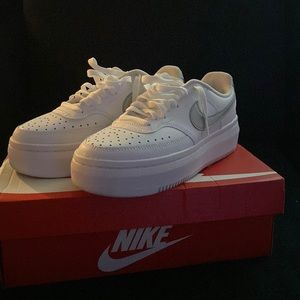 White and silver shoes